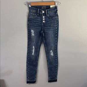 Justice Jeans Girls Size 10 Slim Blue Jegging High Rise Stretchy Button Fly
